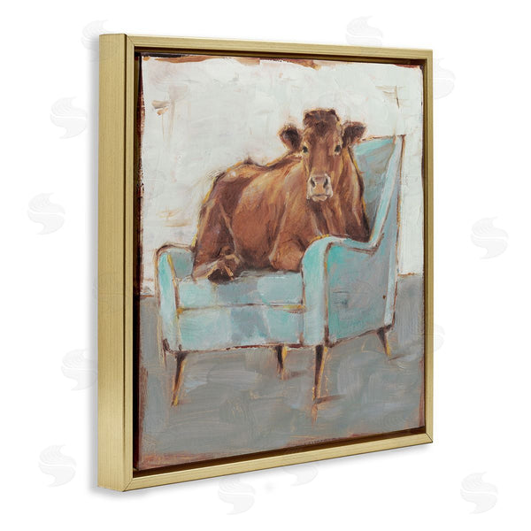 Stupell Industries Ethan Harper | Bull On Blue Couch