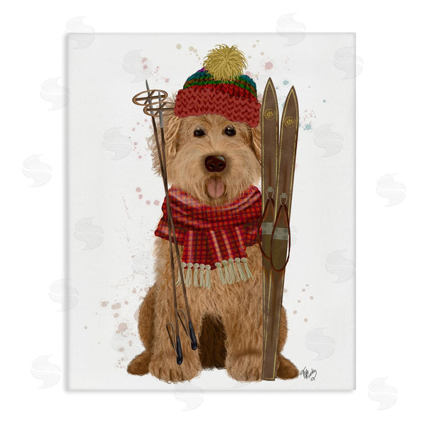 stupell industries Fab Funky | Dog with Winter Skis