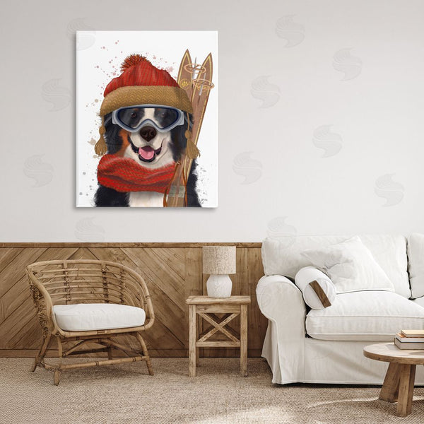 Stupell Industries Fab Funky | Happy Skiing Dog