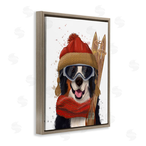 Stupell Industries Fab Funky | Happy Skiing Dog