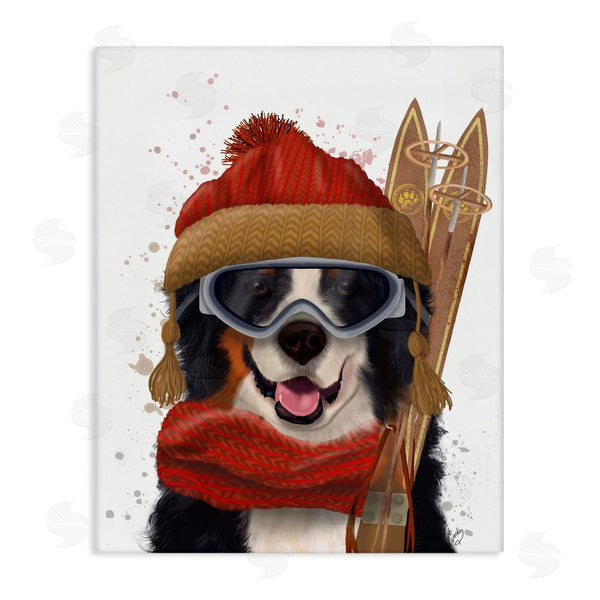 stupell industries Fab Funky | Happy Skiing Dog