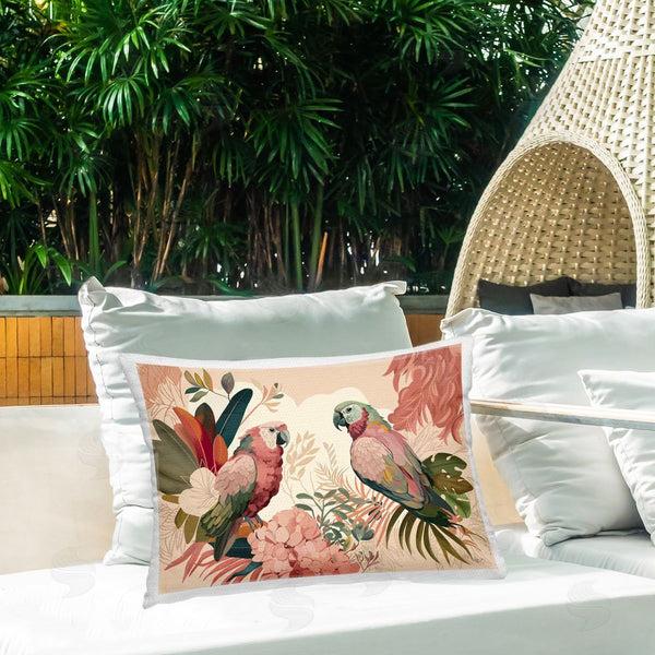 Stupell Industries Fab Funky | Pink Parrots & Leaves
