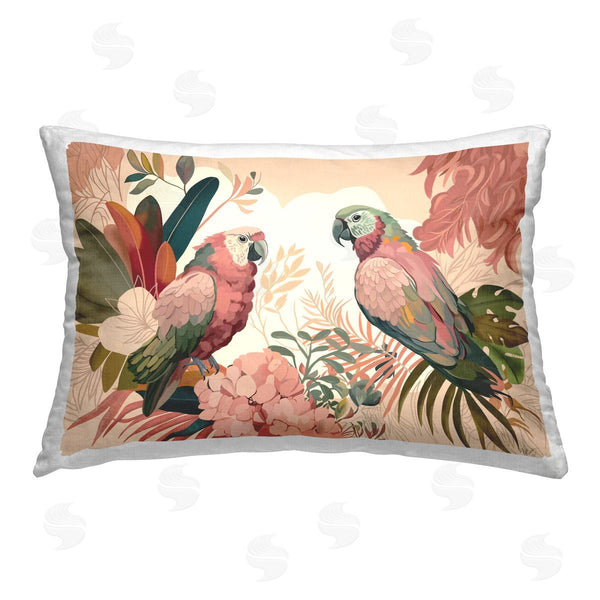 stupell industries Fab Funky | Pink Parrots & Leaves