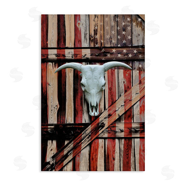 stupell industries Gail Peck | Patriotic Cow Skull