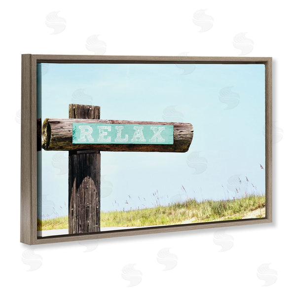 Stupell Industries Gail Peck | Relax Sign On Beach