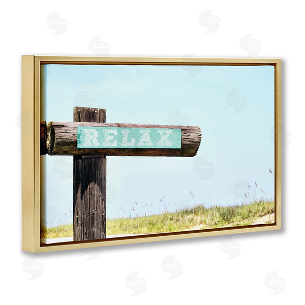 Stupell Industries Gail Peck | Relax Sign On Beach
