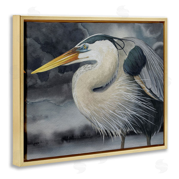 Stupell Industries Grace Popp | Dark Heron Portrait