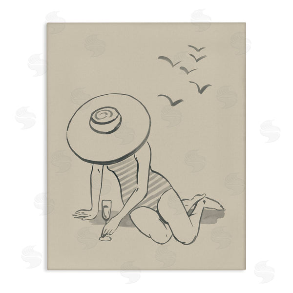 stupell industries Grace Popp | Girl on Beach Sketch