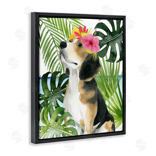 Stupell Industries Grace Popp | Puppy With Hibiscus