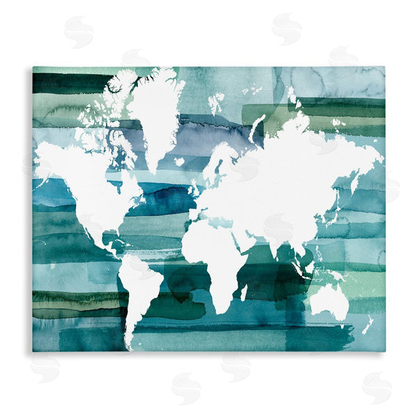 stupell industries Grace Popp | World Map Blue Green