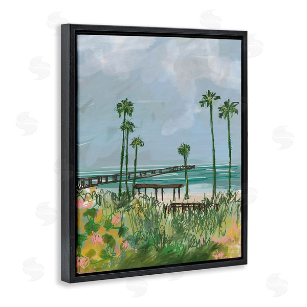 Stupell Industries Jan Weiss | Palm Trees Dock Scene