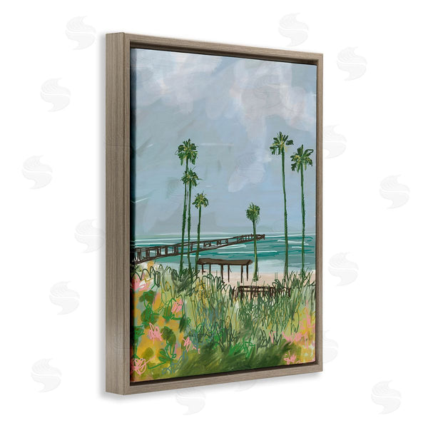 Stupell Industries Jan Weiss | Palm Trees Dock Scene