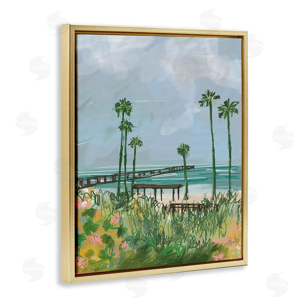 Stupell Industries Jan Weiss | Palm Trees Dock Scene