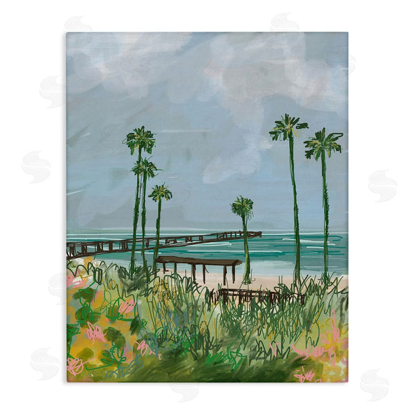 stupell industries Jan Weiss | Palm Trees Dock Scene