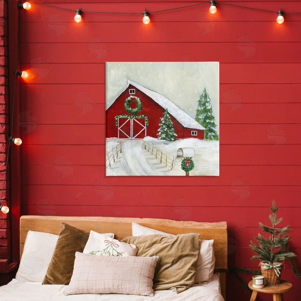 Stupell Industries Janet Tava | Winter Barn Scenery
