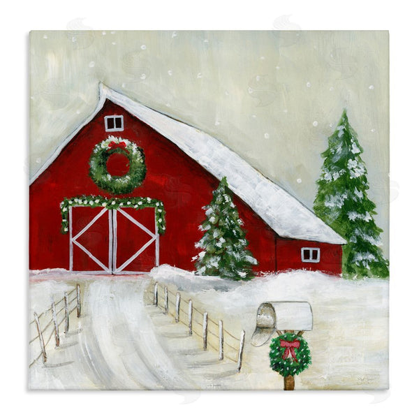 stupell industries Janet Tava | Winter Barn Scenery