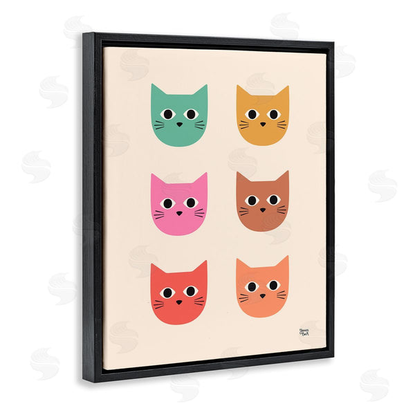 Stupell Industries Jessica Beck | Colorful Cat Faces