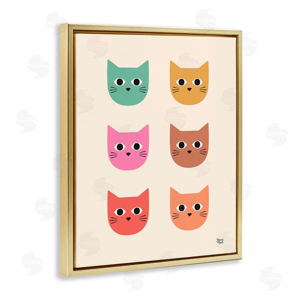 Stupell Industries Jessica Beck | Colorful Cat Faces
