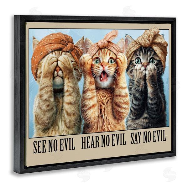 Stupell Industries Jim Baldwin | Speak No Evil Cats