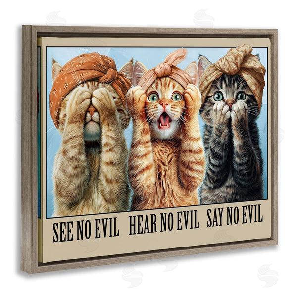 Stupell Industries Jim Baldwin | Speak No Evil Cats