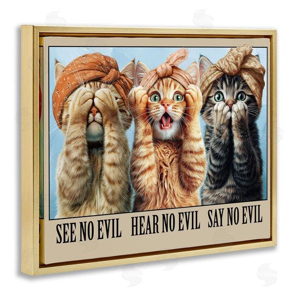 Stupell Industries Jim Baldwin | Speak No Evil Cats