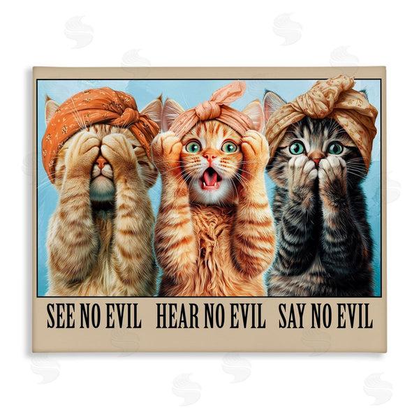 stupell industries Jim Baldwin | Speak No Evil Cats
