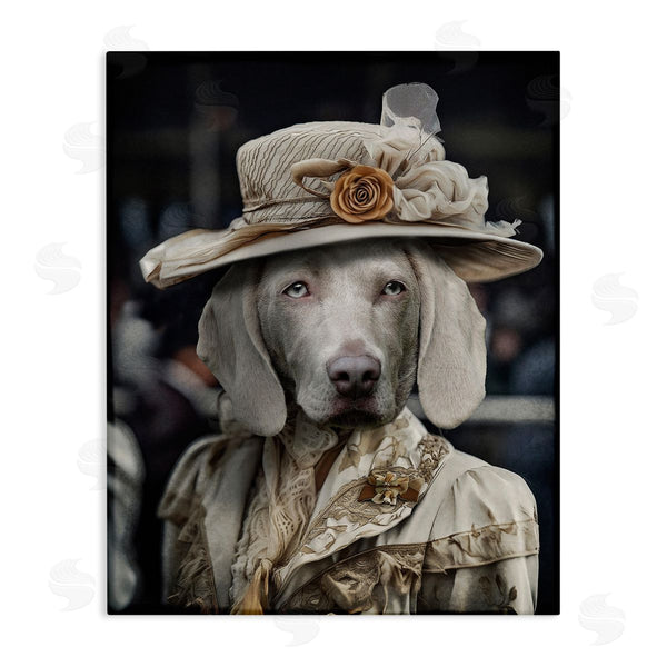 stupell industries Karen Burke | Dog with Floral Hat