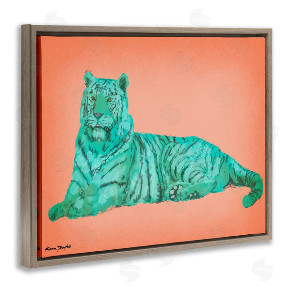 Stupell Industries Karen Dreyfus | Cyan Pink Tiger