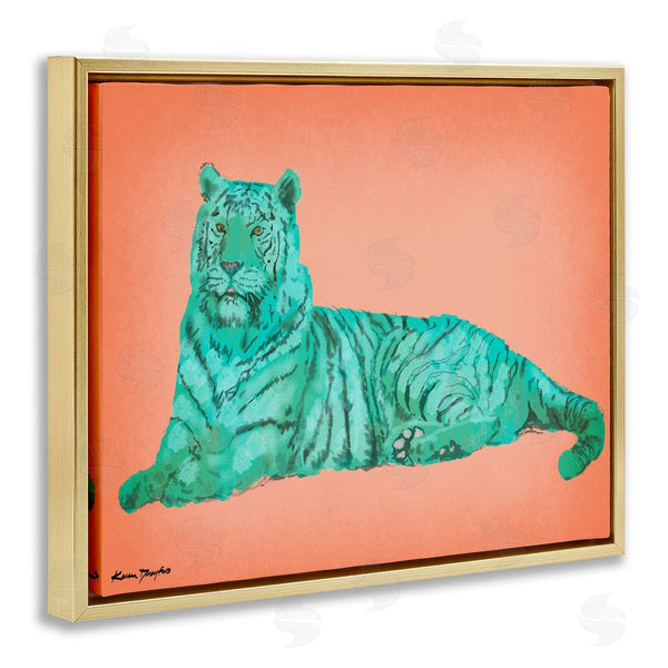 Stupell Industries Karen Dreyfus | Cyan Pink Tiger