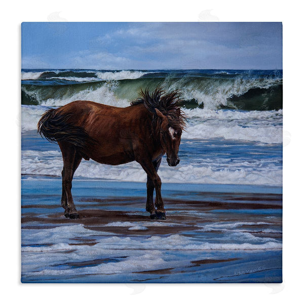 stupell industries Karla Mann | Horse on Ocean Shore