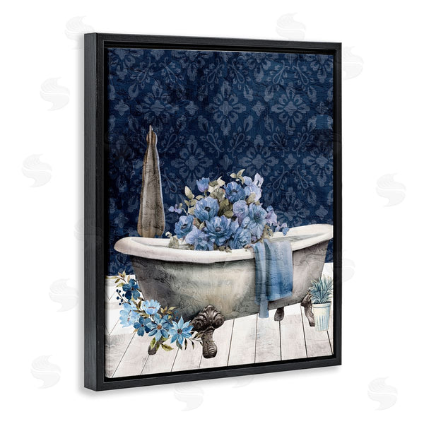 Stupell Industries Kim Allen | Blue Bath Floral Tub