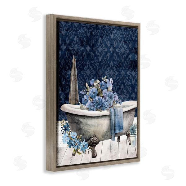 Stupell Industries Kim Allen | Blue Bath Floral Tub