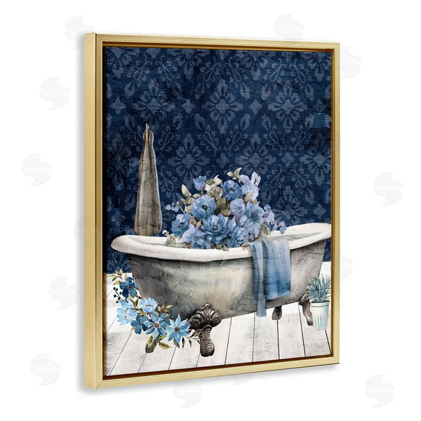 Stupell Industries Kim Allen | Blue Bath Floral Tub