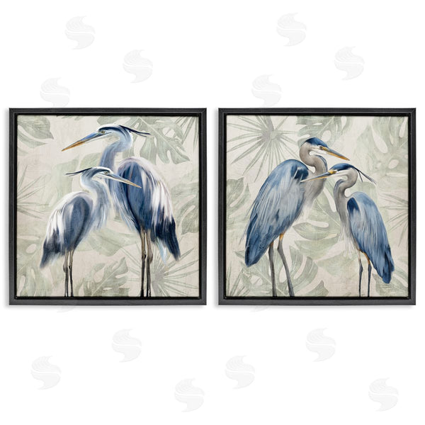 Stupell Industries Kim Allen | Blue Heron Palm Pair