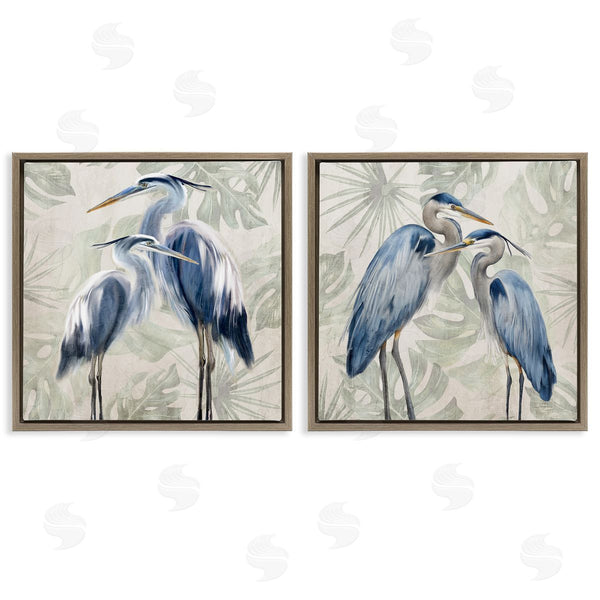 Stupell Industries Kim Allen | Blue Heron Palm Pair