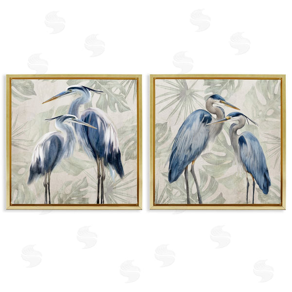 Stupell Industries Kim Allen | Blue Heron Palm Pair
