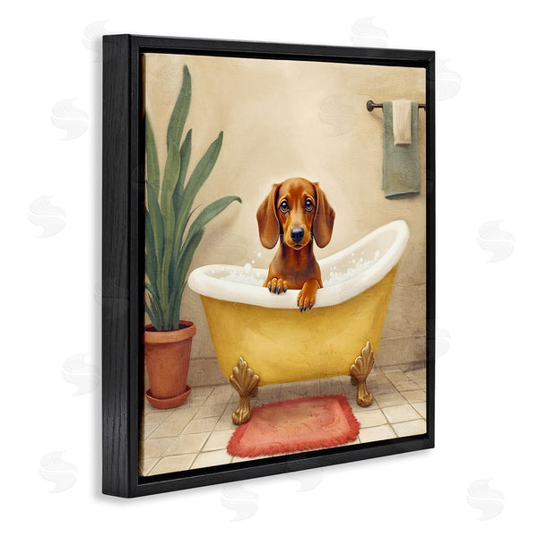 Stupell Industries Kim Allen | Bubble Bath Brown Dog