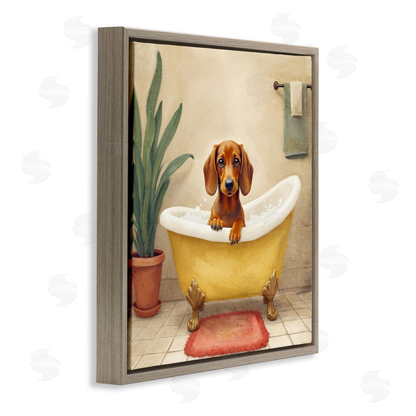 Stupell Industries Kim Allen | Bubble Bath Brown Dog