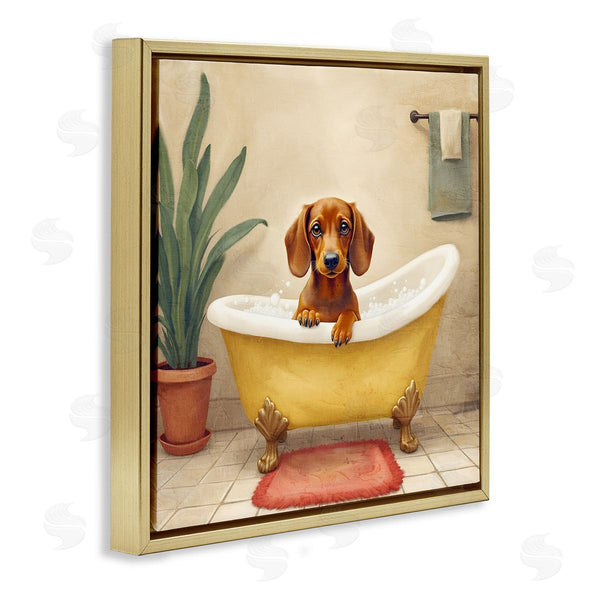 Stupell Industries Kim Allen | Bubble Bath Brown Dog