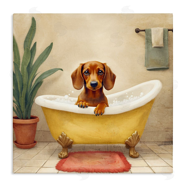 stupell industries Kim Allen | Bubble Bath Brown Dog