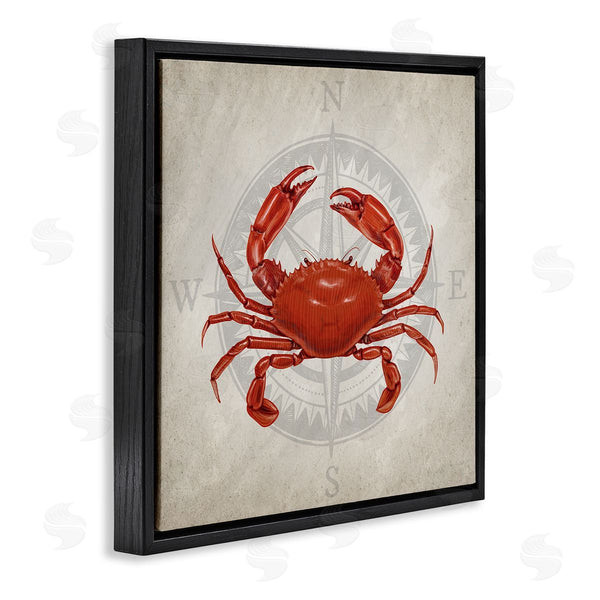 Stupell Industries Kim Allen | Red Crab Over Compass