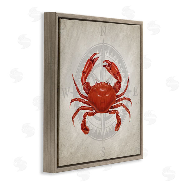 Stupell Industries Kim Allen | Red Crab Over Compass