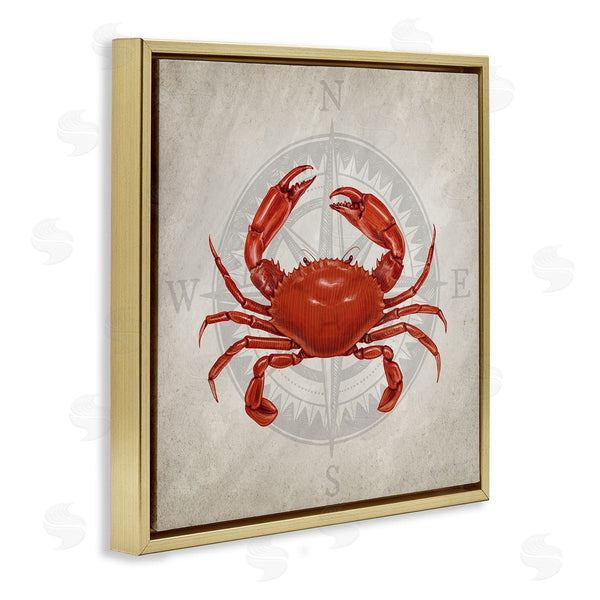 Stupell Industries Kim Allen | Red Crab Over Compass