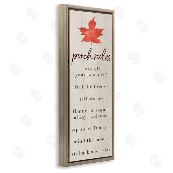 Stupell Industries Lil' Rue | Maple Leaf Porch Rules