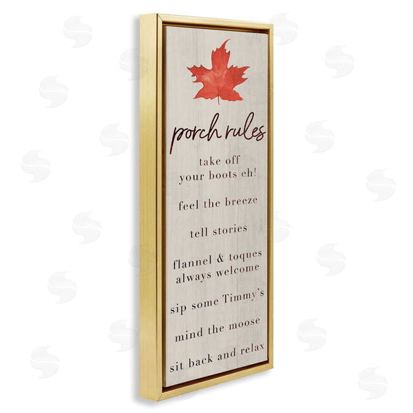 Stupell Industries Lil' Rue | Maple Leaf Porch Rules