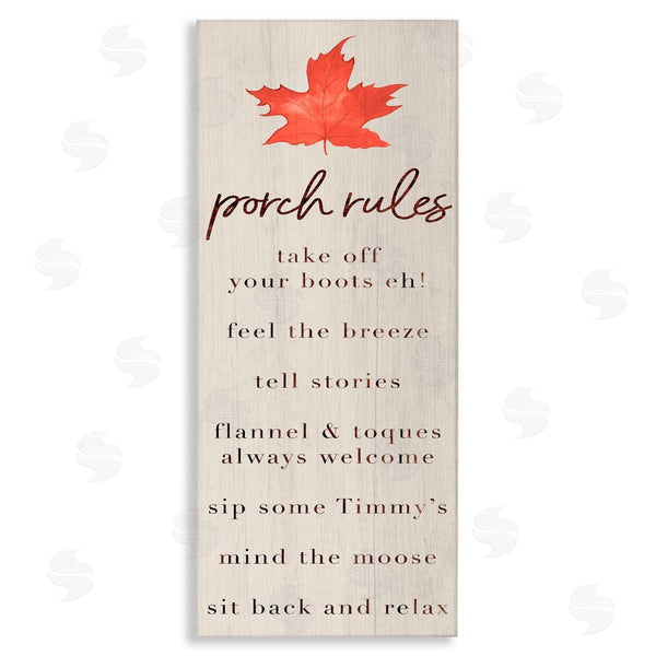 stupell industries Lil' Rue | Maple Leaf Porch Rules