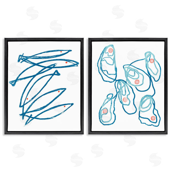 Stupell Industries Lil' Rue | Minimal Fish & Oysters