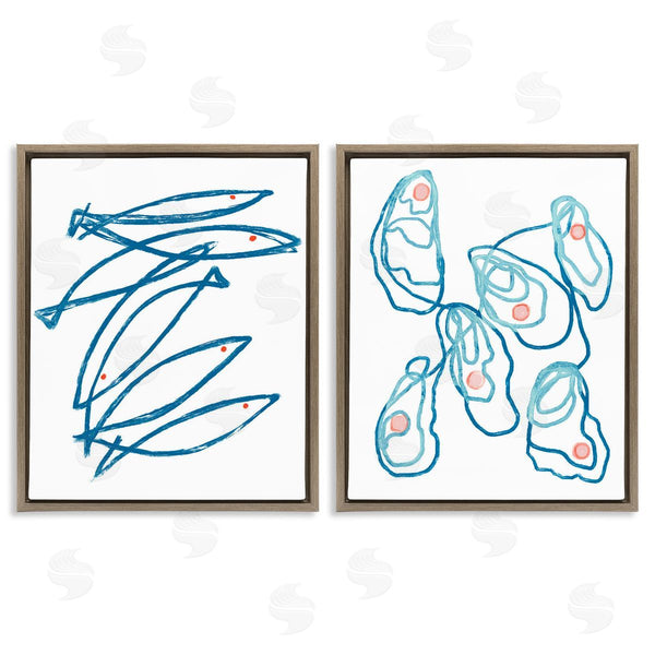 Stupell Industries Lil' Rue | Minimal Fish & Oysters
