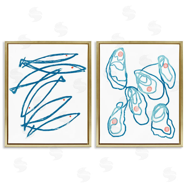Stupell Industries Lil' Rue | Minimal Fish & Oysters