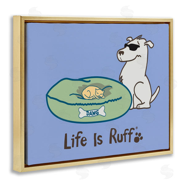 Stupell Industries LIR | Cat On Dog Bed